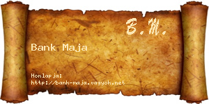 Bank Maja névjegykártya